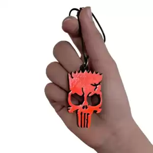گردنبند بلکلایت طرح اسکلت قرمز کد b3167