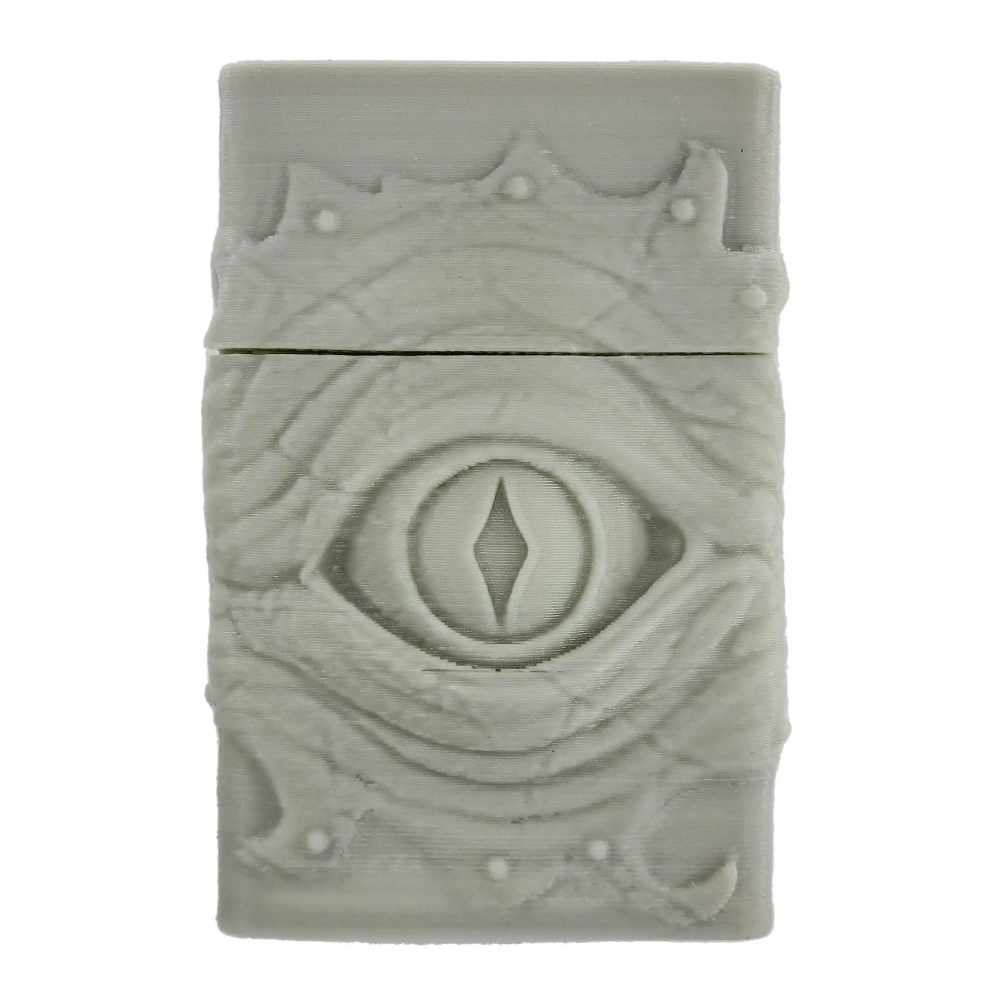 جعبه سیگار و جاسیگاری طرح چشم اژدها رنگ خاکستری