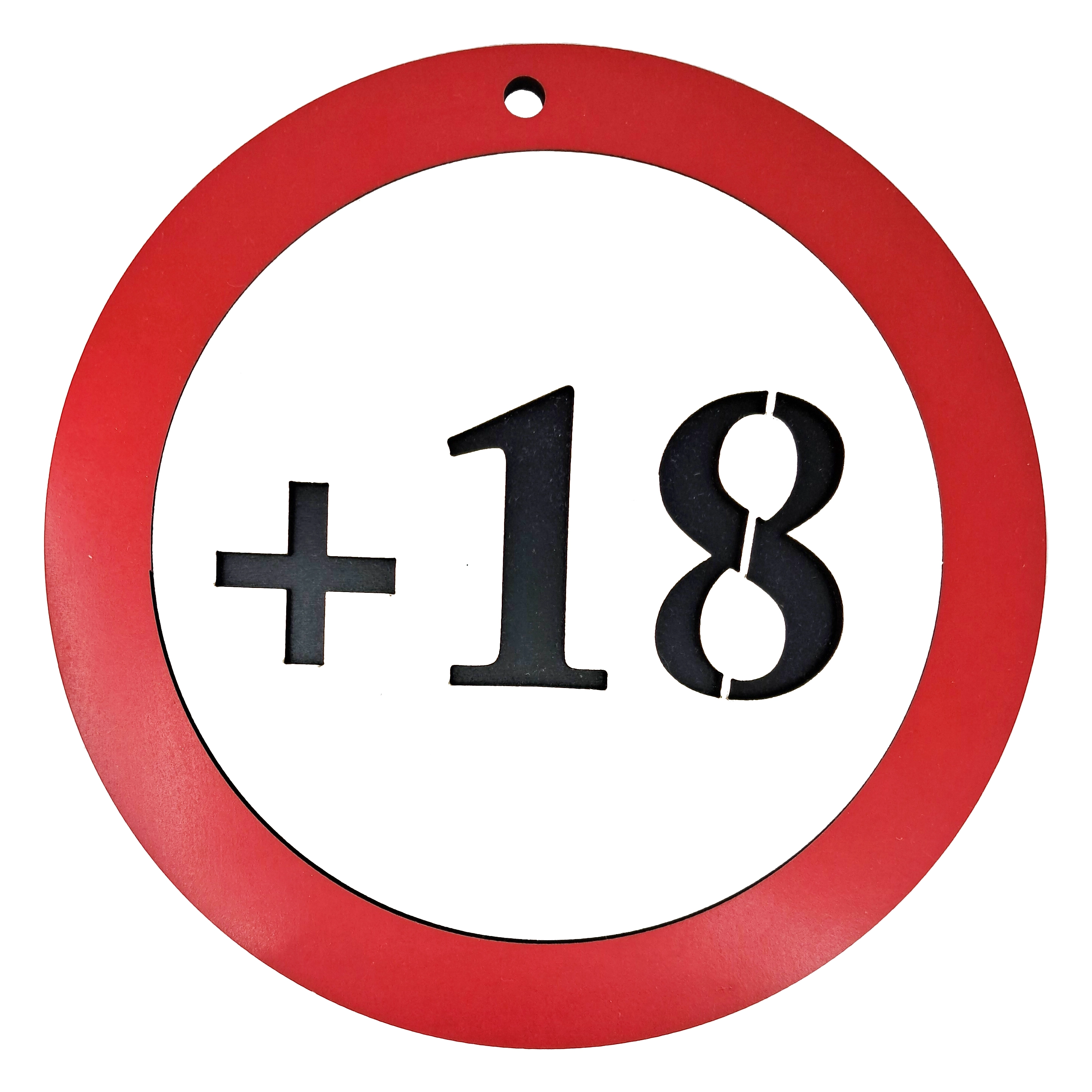 تابلو اخطاری چوبی +18، ورود افراد زیر هجده سال ممنوع