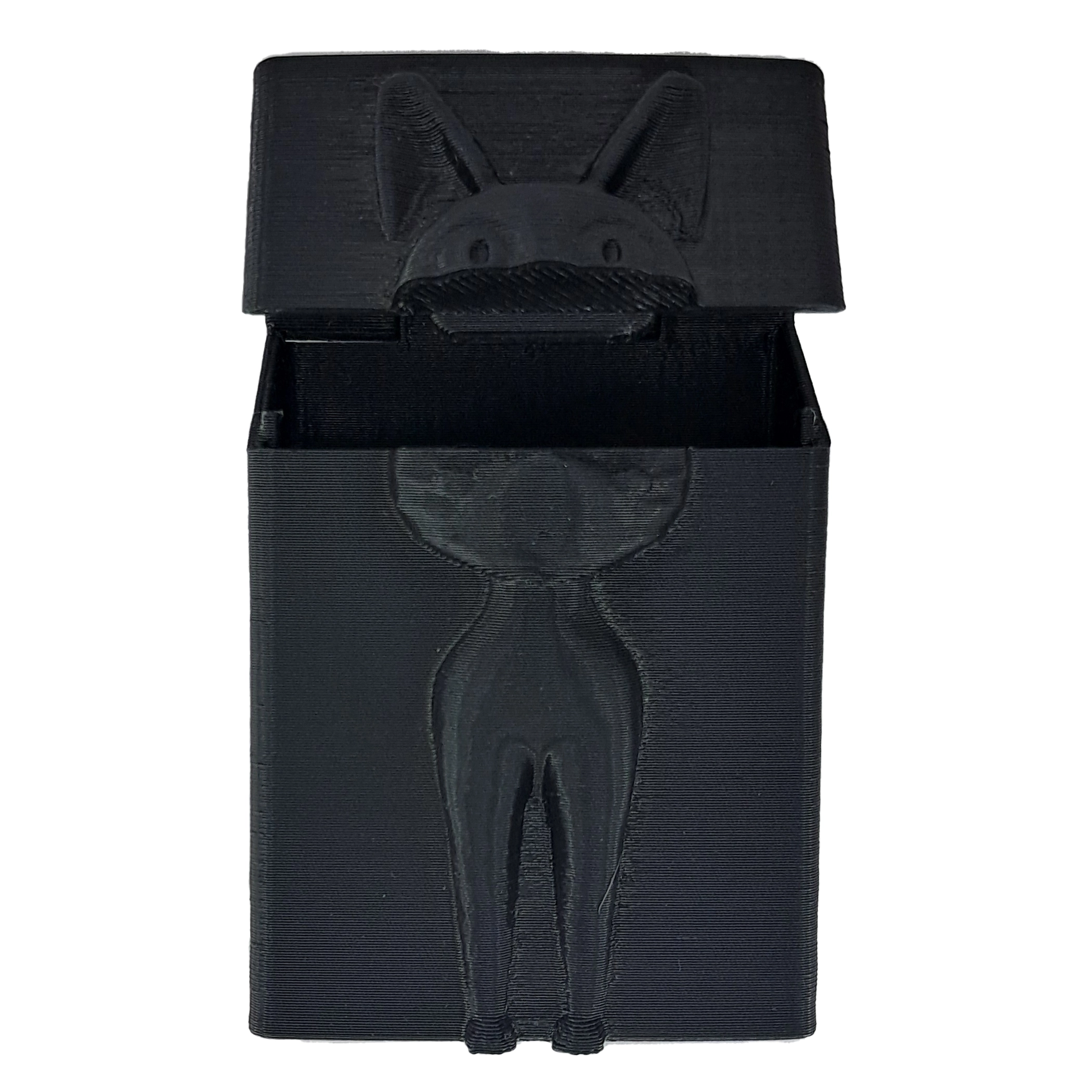 جعبه سیگار و پاکت سیگار طرح گربه سه‌بعدی درب باز رنگ مشکی