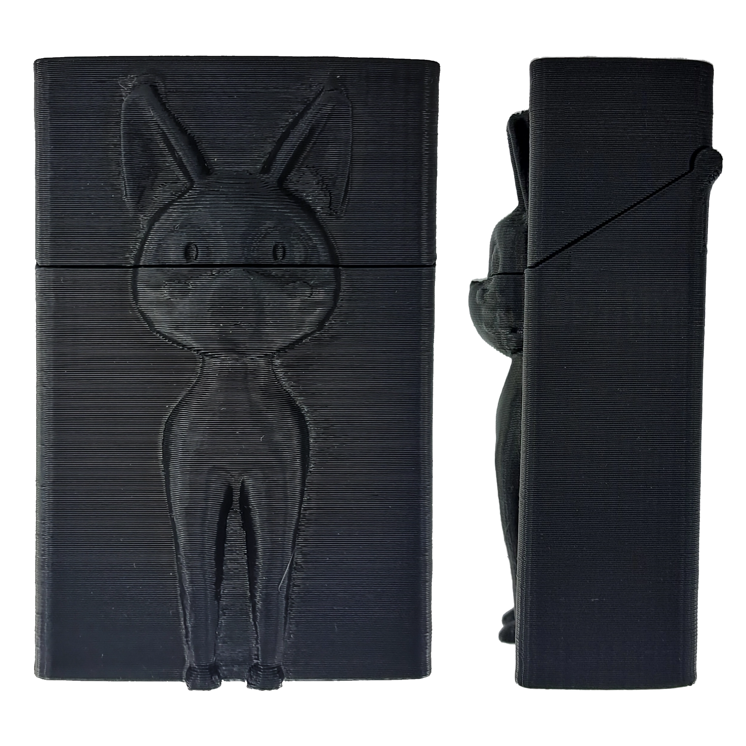 جاسیگاری و جعبه سیگار طرح گربه سه‌بعدی - عکس تمام رخ و نیم رخ کنار هم