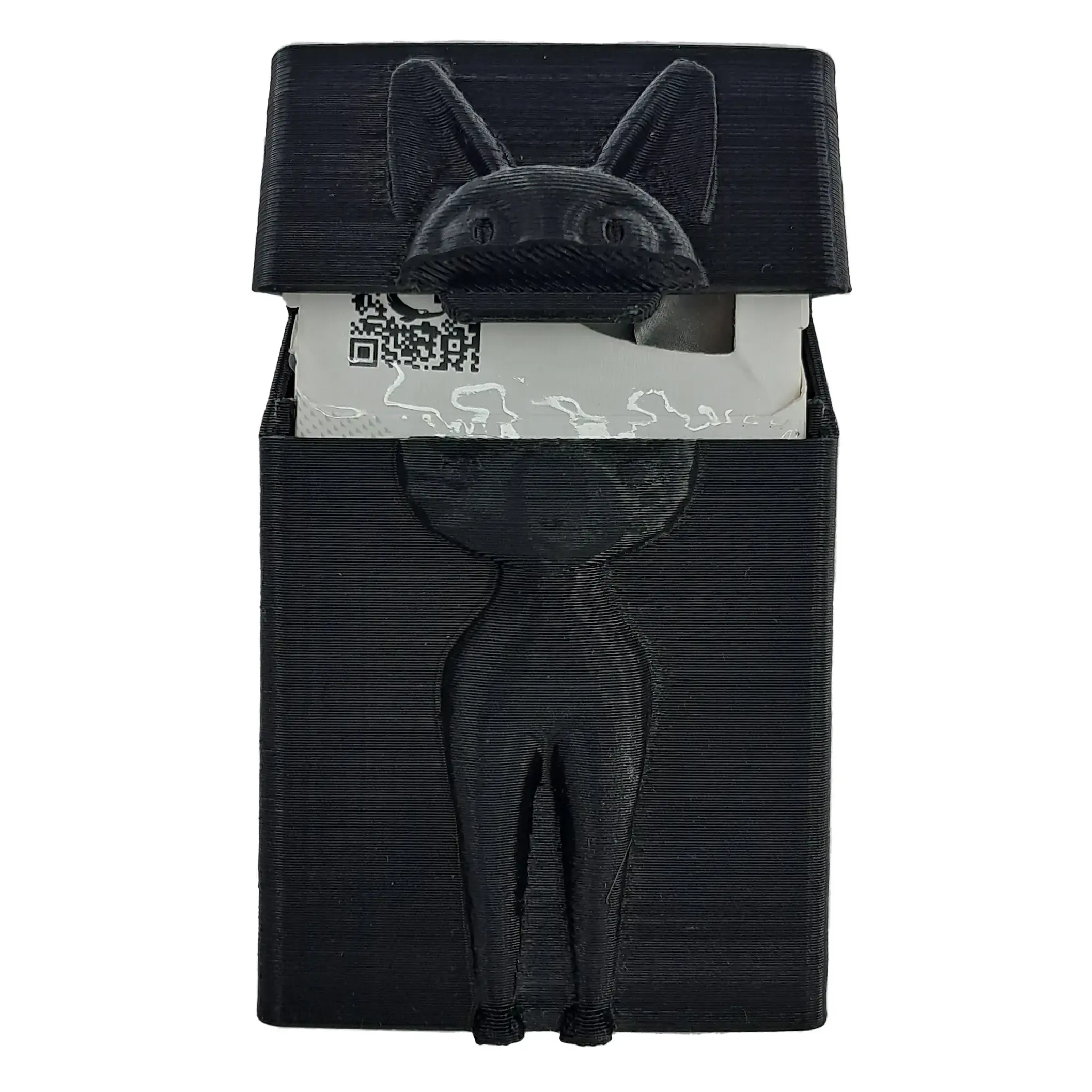 جعبه سیگار و جاسیگاری طرح گربه سه‌بعدی درب باز با پاکت سیگار وینستون