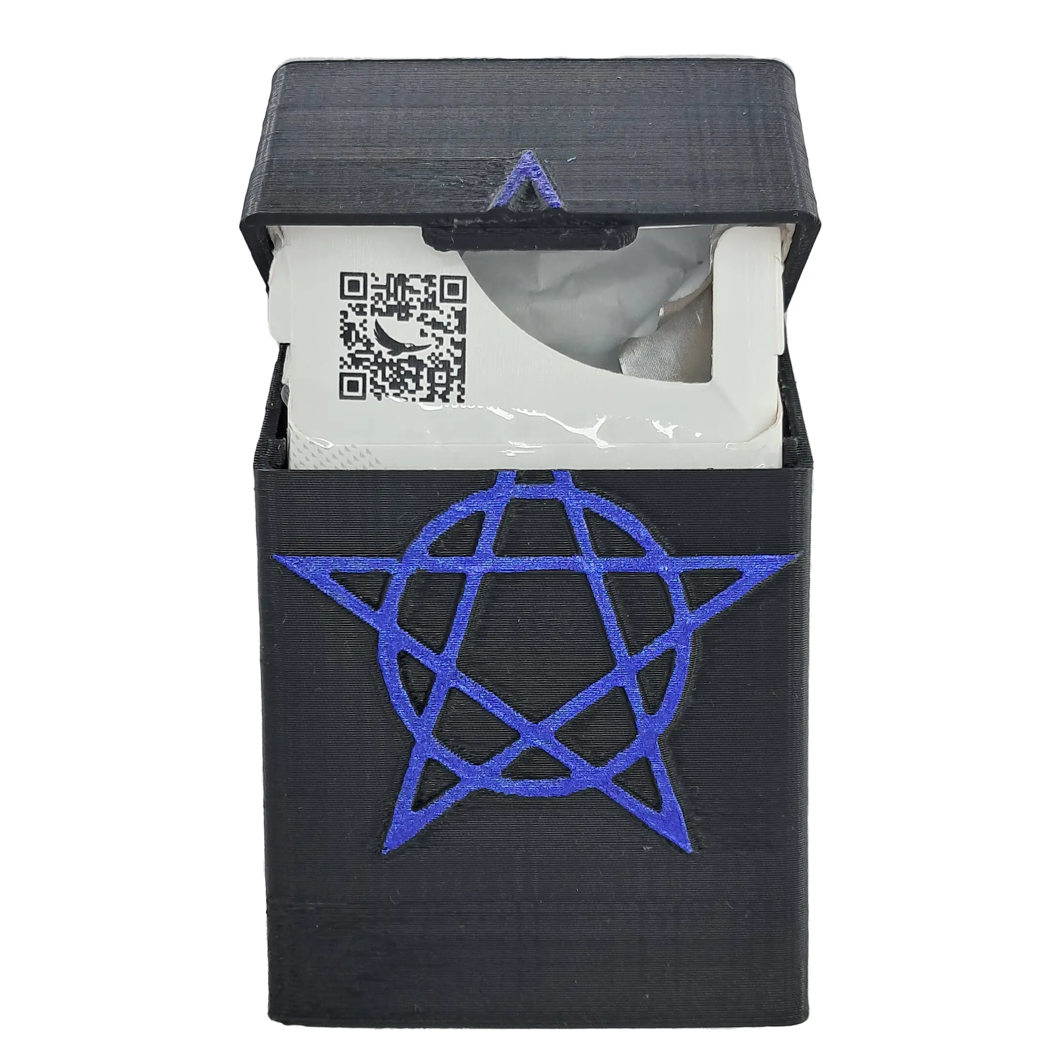 جعبه سیگار طرح پنتاگرام - درب باز با پاکت سیگار وینستون