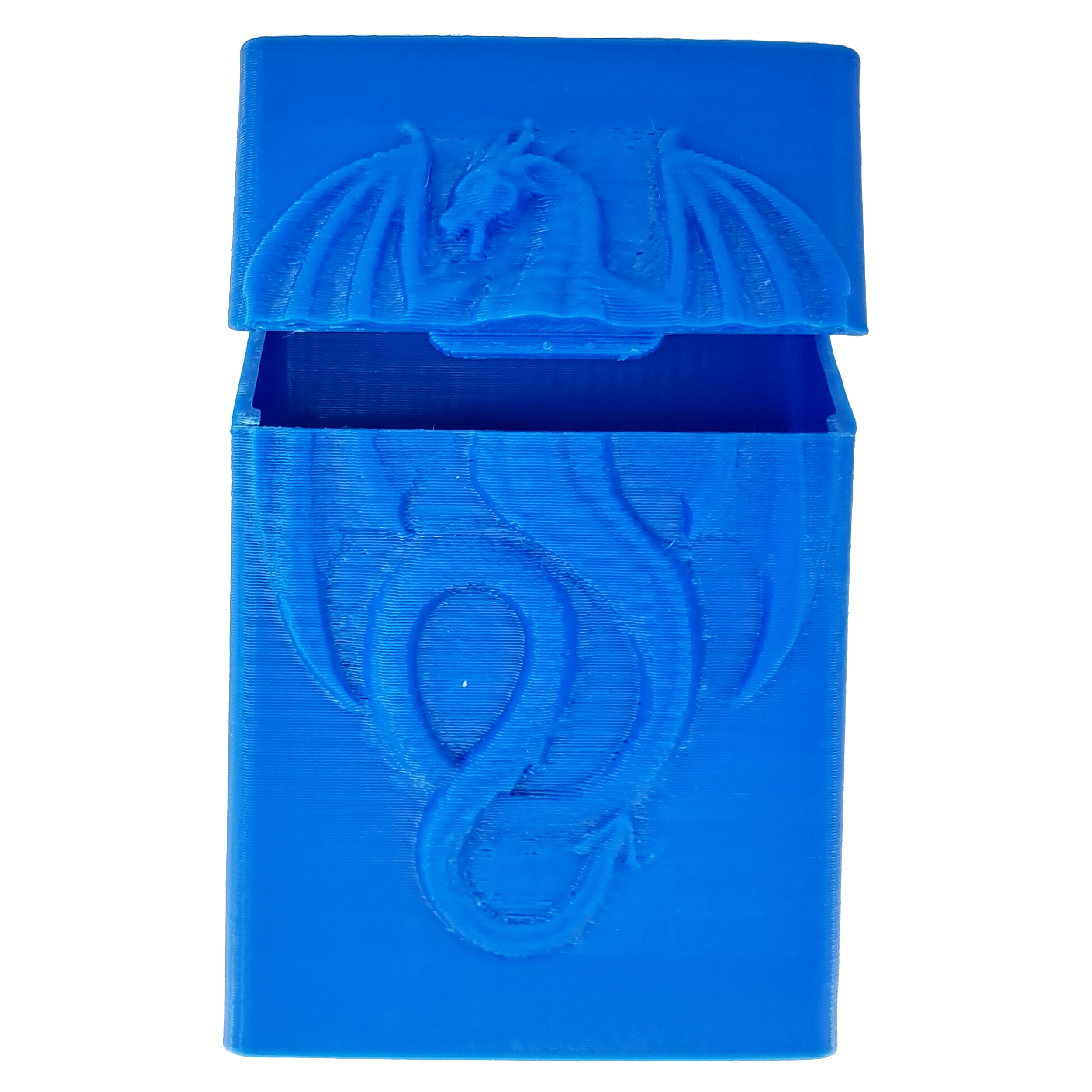 جاسیگاری طرح اژدها رنگ آبی، درب نیمه باز