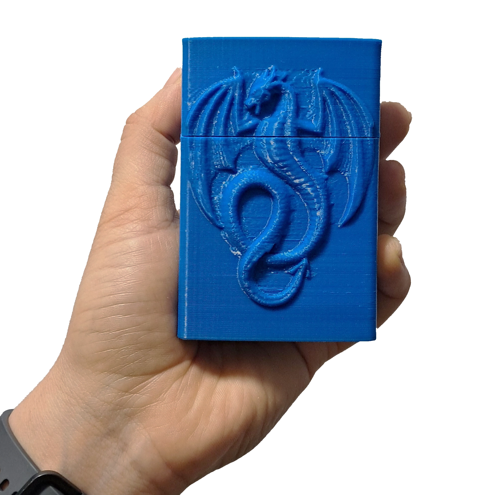 جاسیگاری و جعبه پاکت سیگار آبی طرح اژدها دست مدل