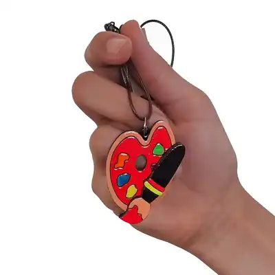 گردنبند طرح قلمو پالت نقاشی بلک لایت کد b3264