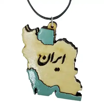گردنبند طرح نقشه ایران کد b3271: آویز و گردنی دست ساز طرح نقشه ایران، مناسب ایران دوستان